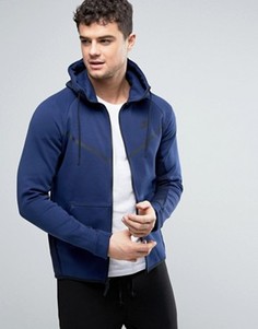 Синий флисовый худи с контрастным капюшоном Nike 836422-429 - Синий