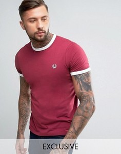 Каштановая футболка с окантовкой Fred Perry - Красный