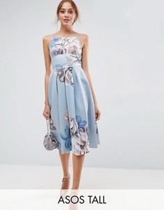 Платье миди с цветочным принтом ASOS TALL - Мульти