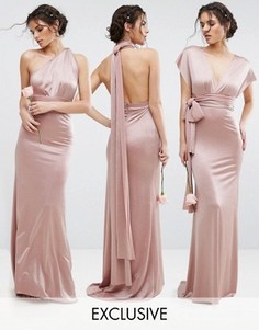Блестящее платье-трансформер макси TFNC WEDDING - Розовый