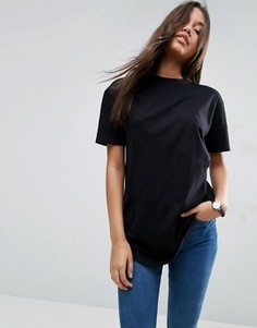 Футболка бойфренда с закругленным краем ASOS - Черный