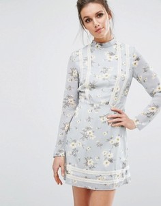 Чайное платье с цветочным принтом Missguided - Синий