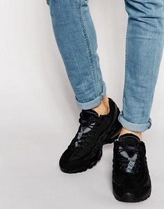 Кожаные кроссовки Nike Air Max 95 609048-092 - Черный