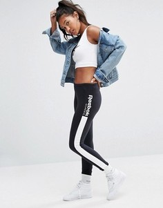 Леггинсы с контрастной отделкой сбоку Reebok Classics - Черный