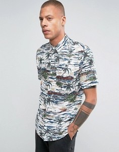 Рубашка классического кроя с гавайским принтом Bellfield - Белый