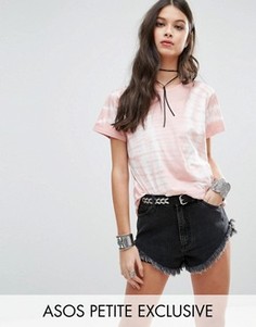 Футболка с принтом тай-дай ASOS PETITE - Розовый
