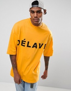 Oversize-футболка с принтом Delave ASOS - Оранжевый