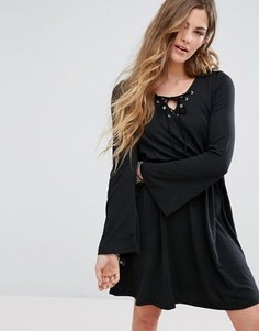 Свободное платье со шнуровкой Glamorous - Черный