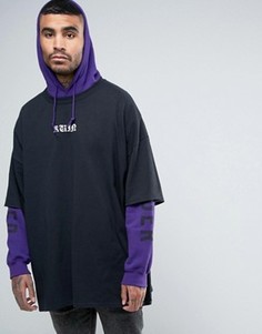 Черная oversize-футболка с надписью Reclaimed Vintage Inspired - Черный