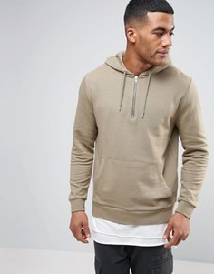 Худи с молнией ASOS - Бежевый