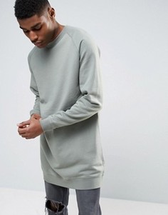 Длинный свитшот цвета хаки ASOS - Зеленый