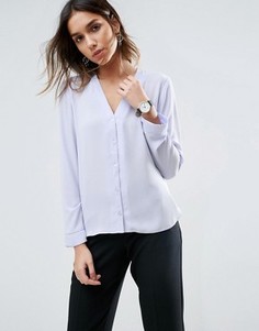 Блузка с V-образным вырезом ASOS - Фиолетовый