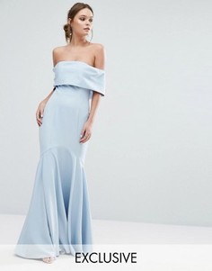 Jarlo Bardot Bandeu Maxi Dress with Fishtail - Темно-синий