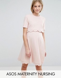 Платье для беременных и кормящих мам с короткими рукавами ASOS Maternity - Розовый