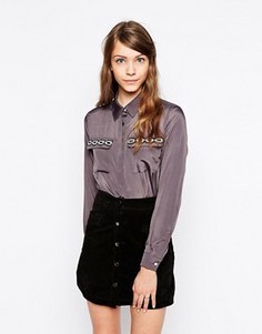 Блузка с отделкой на карманах Sister Jane Lynx - Серый