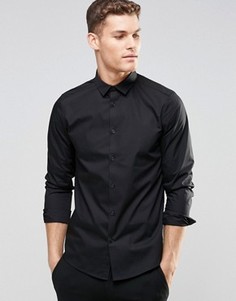 Черная рубашка классического кроя с длинными рукавами ASOS - Черный