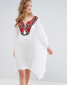 Пляжное платье мини с вышивкой Anmol - Белый