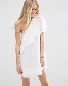 Платье на одно плечо с рюшами Vila - Белый