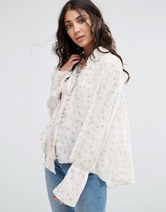 Блузка со шнуровкой Free People Modern Muse - Белый