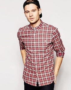 Рубашка в клетку с длинными рукавами ASOS - Красный