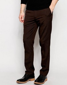 Строгие брюки слим ASOS - Коричневый
