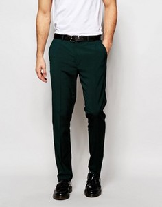 Узкие строгие эластичные брюки зеленого цвета ASOS - Зеленый