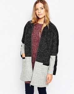 Удлиненная куртка в стиле колор блок Brave Soul - Серый