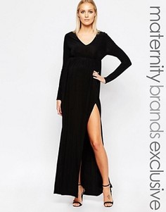 Платье макси с глубоким вырезом Club L Maternity - Черный