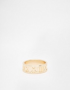 Золотистое кольцо с римскими цифрами ASOS - Золотой