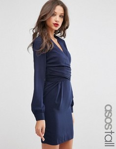 Платье-тюльпан с поясом ASOS TALL - Темно-синий