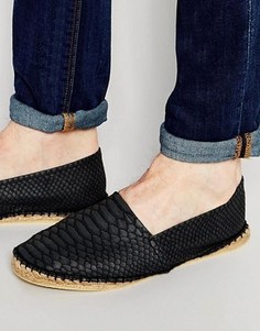 Черные эспадрильи с эффектом змеиной кожи ASOS - Черный
