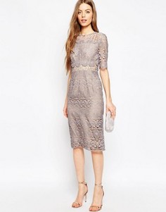 Кружевное платье-футляр ASOS Premium Occasion - Фиолетовый