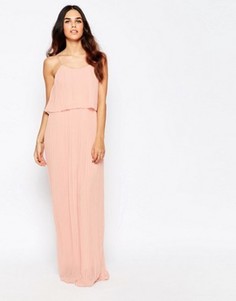 Плиссированное платье макси с накладкой Club L - Розовый