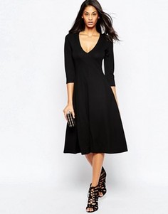 Платье миди из ткани понте ASOS - Черный