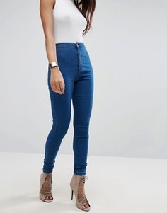 Эластичные джинсы скинни с завышенной талией Missguided Vice - Синий