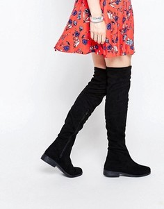 Ботфорты на плоской подошве ASOS KEEPER - Черный