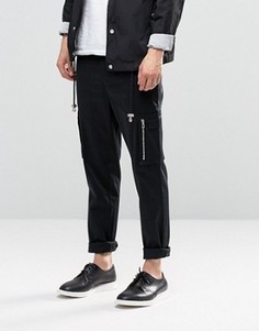 Черные суперзауженные брюки с карманами по бокам ASOS - Черный