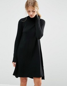 Трикотажное платье‑туника из кашемировой смеси ASOS - Черный