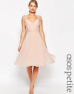 Платье миди с кружевной отделкой ASOS PETITE Kate - Розовый