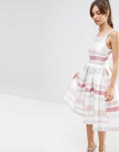 Платье миди для выпускного в полоску в винтажном стиле ASOS - Мульти