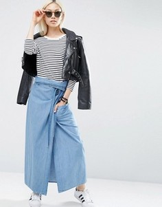 Джинсовая юбка с запахом ASOS - Синий Default (N/A)