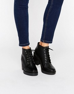 Кожаные ботильоны на шнуровке ASOS RAVI - Черный
