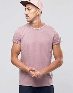 Сиреневая футболка в крапинку с отворотами на рукавах ASOS - Фиолетовый