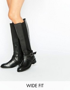 Высокие кожаные сапоги для широкой стопы ASOS CHARACTER - Черный