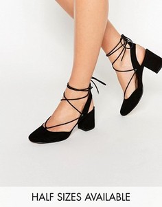 Туфли на каблуке со шнуровкой ASOS SERENE - Черный