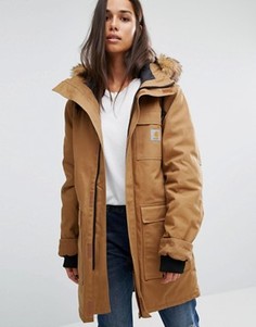 Oversize-парка со съемной меховой опушкой на капюшоне Carhartt WIP Siberian - Коричневый