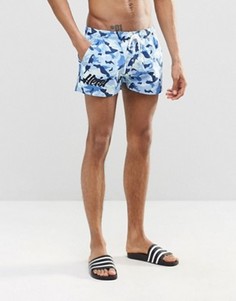 Короткие шорты для плавания с камуфляжным принтом Heist - Синий