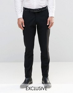 Стретчевые суперзауженные брюки с отворотами Only & Sons - Черный