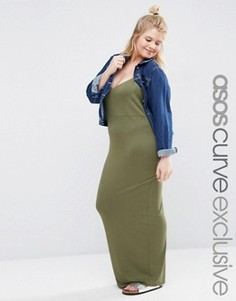 Платье макси на бретельках ASOS CURVE - Зеленый