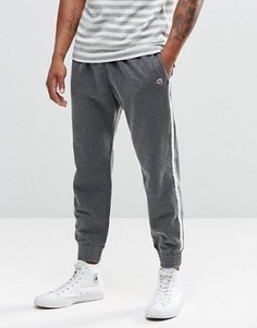 Светло-серые зауженные спортивные брюки с полосами по бокам Abercrombie &amp; Fitch - Серый